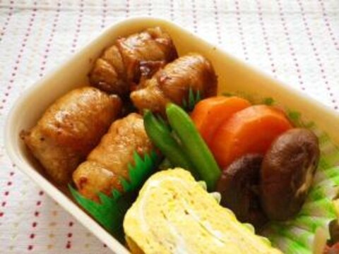 ＊お弁当用にアレンジ・高野豆腐の含め煮で肉巻き＊